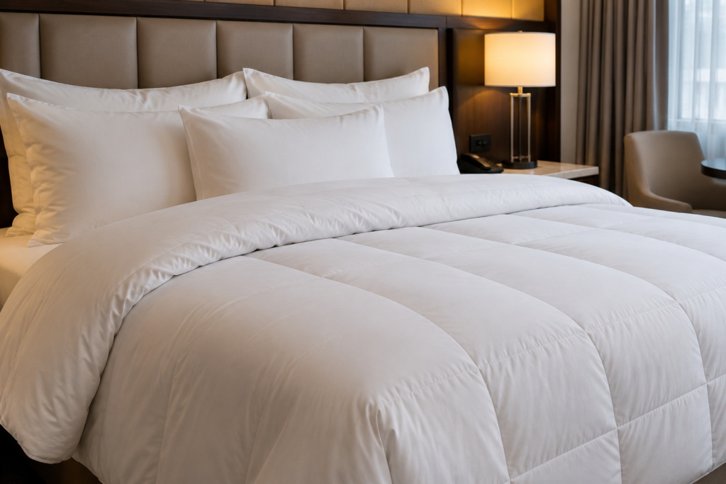 do hotels wash comforters