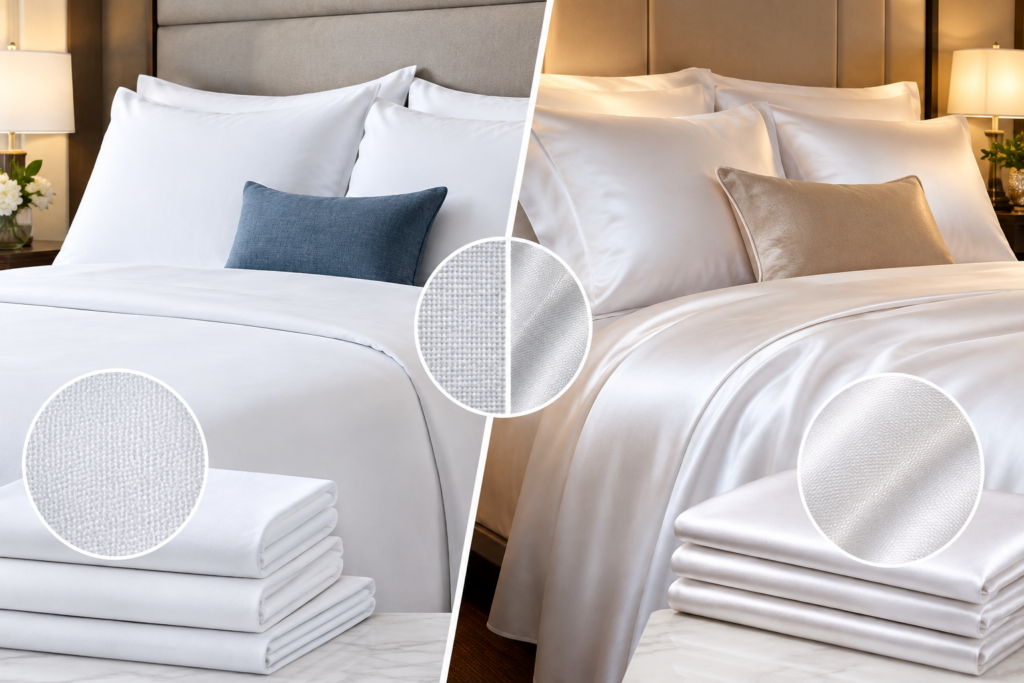 do hotels use percale or sateen
