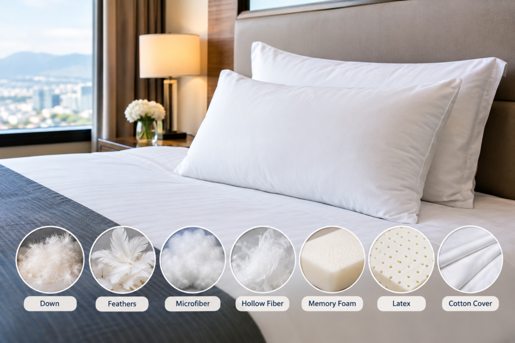 what are hotel pillows made of
